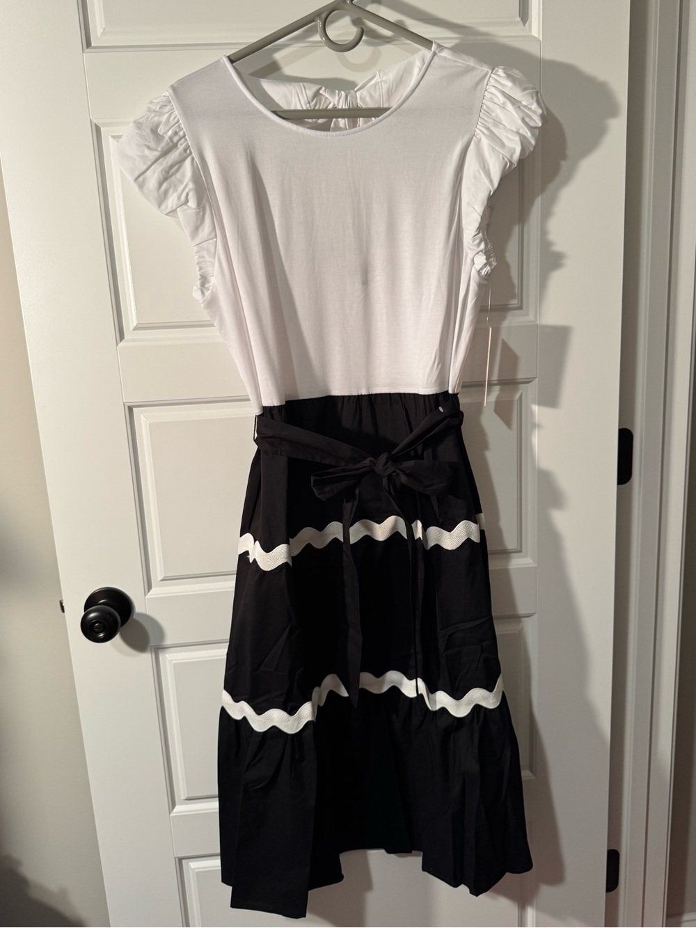 NWT Nanette Nanette Lepore Black and White Twofer Midi Dress, Size 12